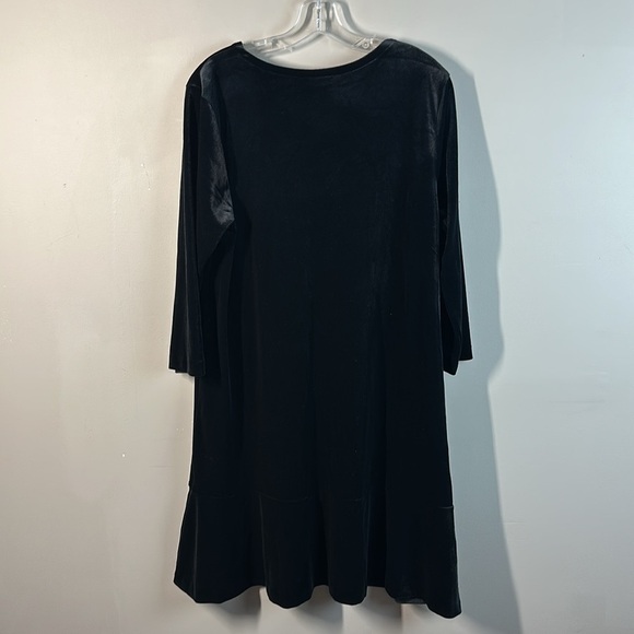 NWT J. Jill Wearever Velvet Flounced Hem Dress Size Large - Picture 3 of 14